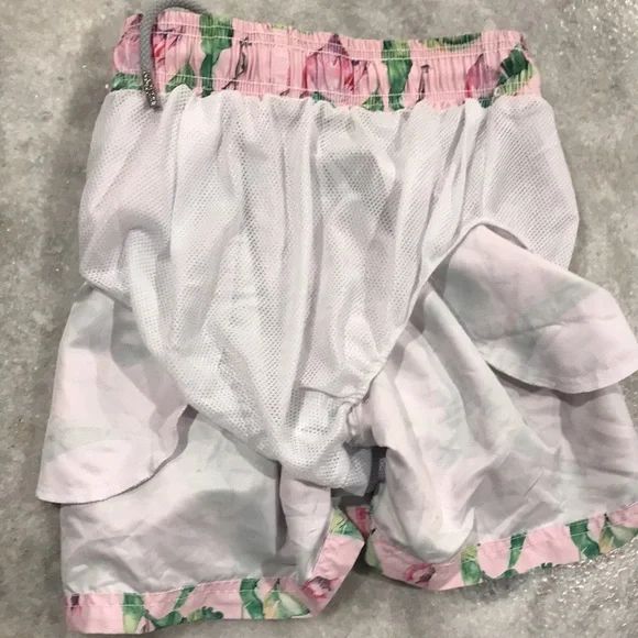 azul Siete Swim Trunks Mens Small Pink Flamingo Beach Coastal - Picture 7 of 12